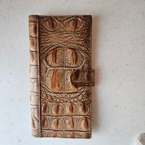 NWOT Brahmin Checkbook Cover Almond Melbourne with snap closure